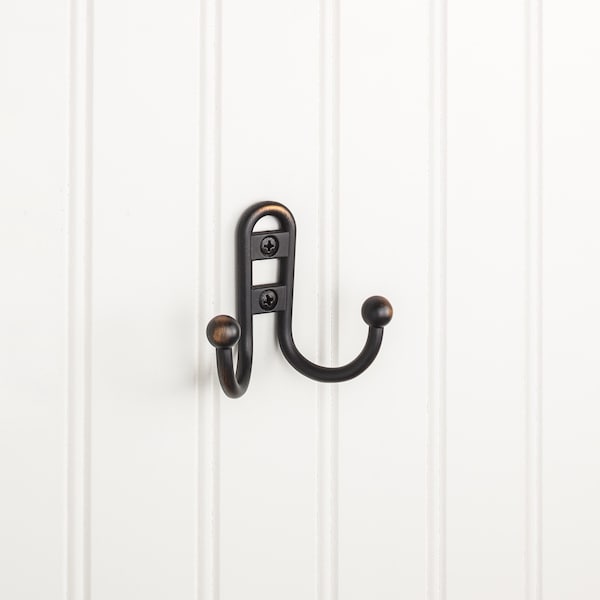 Elements 2-9/16" Brushed Oil Rubbed Bronze Classic Double Prong Ball End Wall Mounted Hook YD25-256DBAC - main